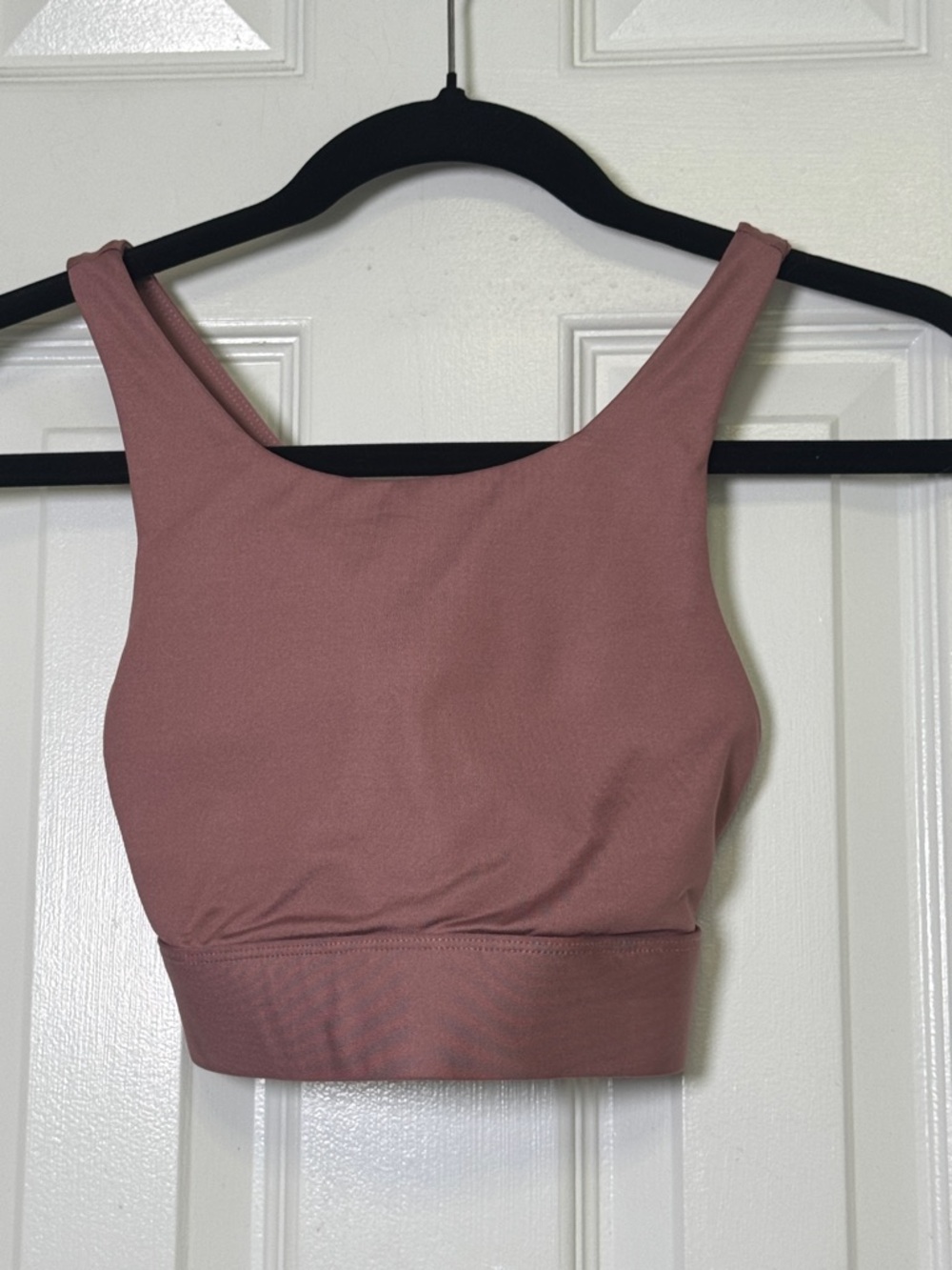 Fabletics Mauve Sports Bra Strappy Back Longline Crop Yoga XXS